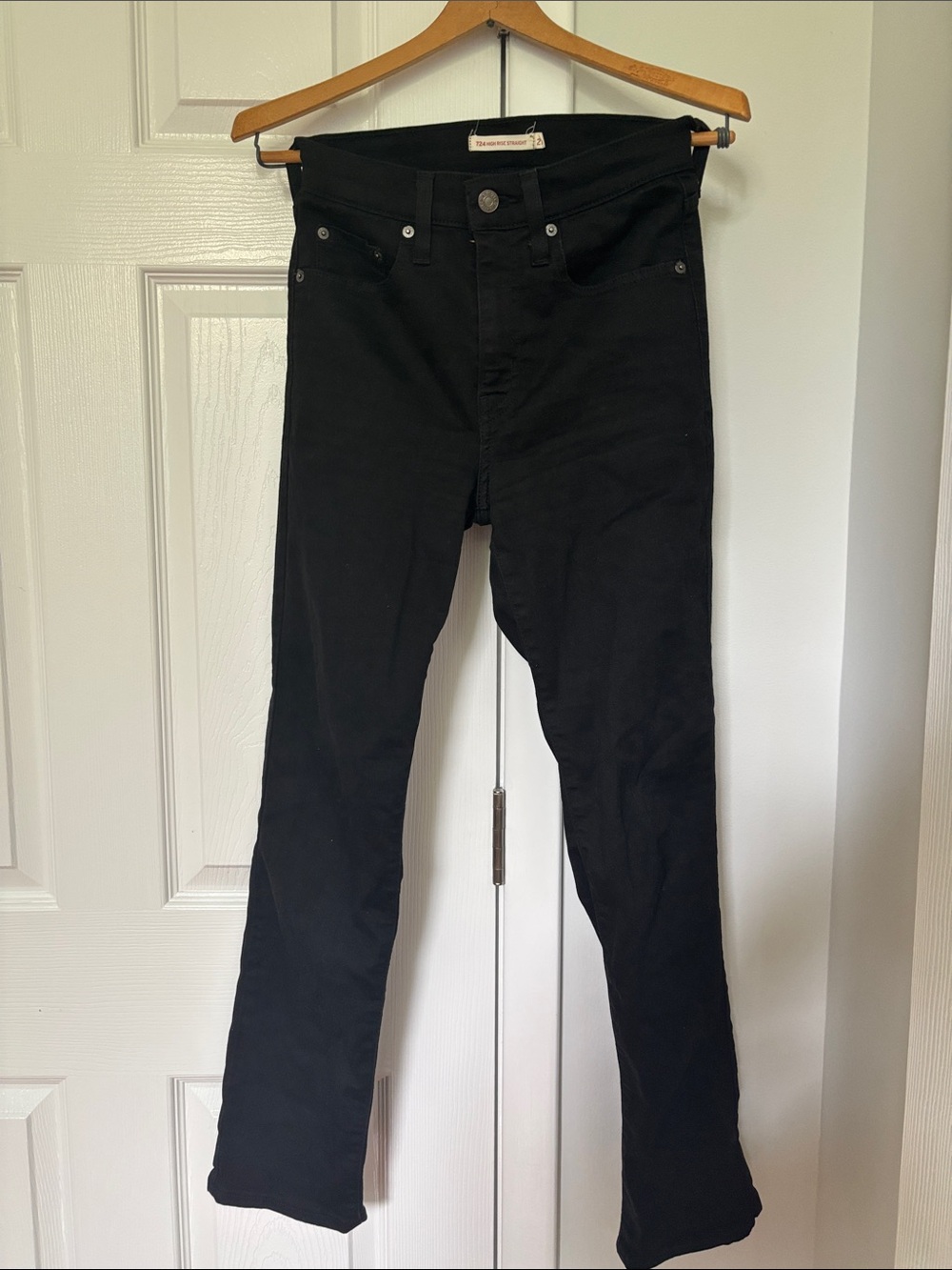 Levi’s 724 Soft Black High-Rise Straight Jeans